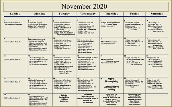 november calendar